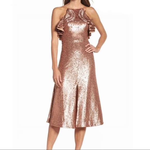 C/MEO Collective Dresses & Skirts - NEW C/MEO COLLECTIVE SEQUIN RUFFLE MIDI DRESS